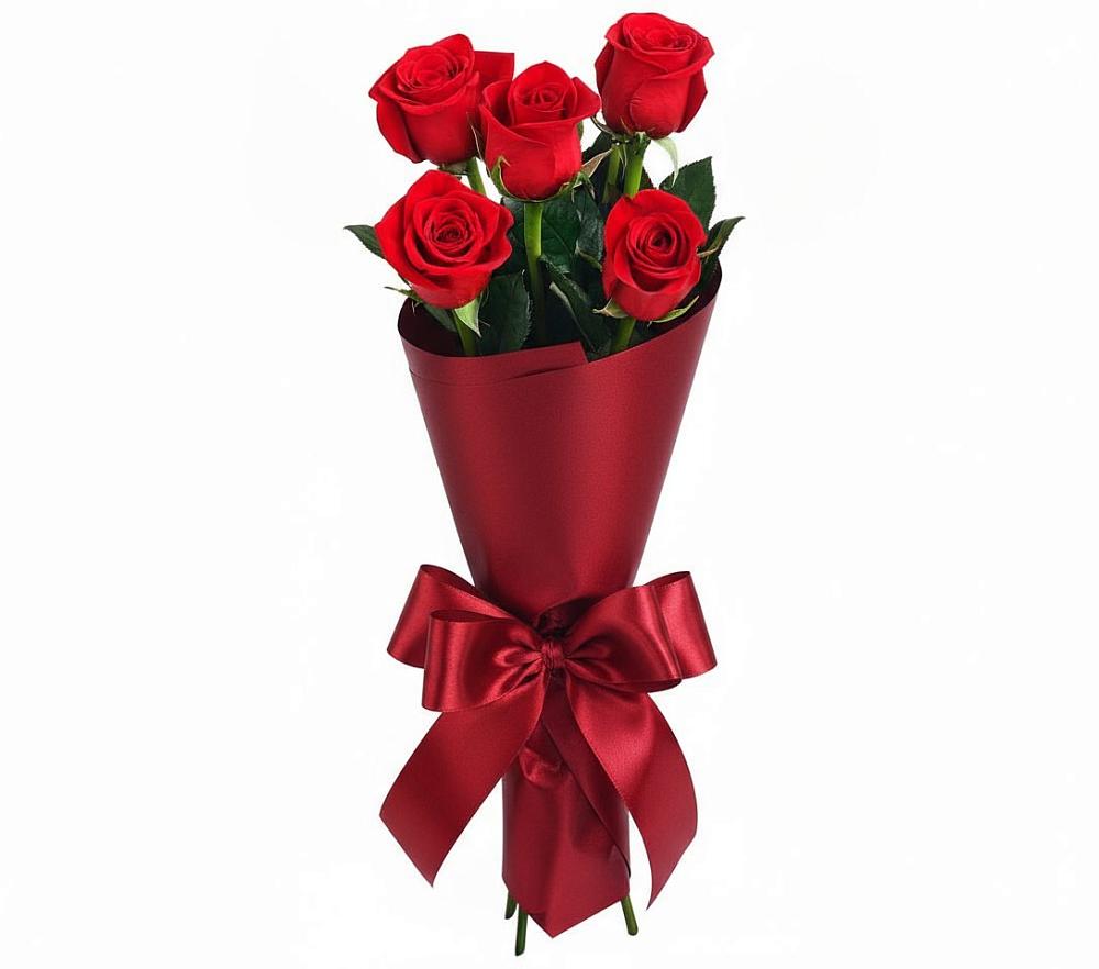 Букет 5 Красных роз Эдлесс Лав в Нагорске