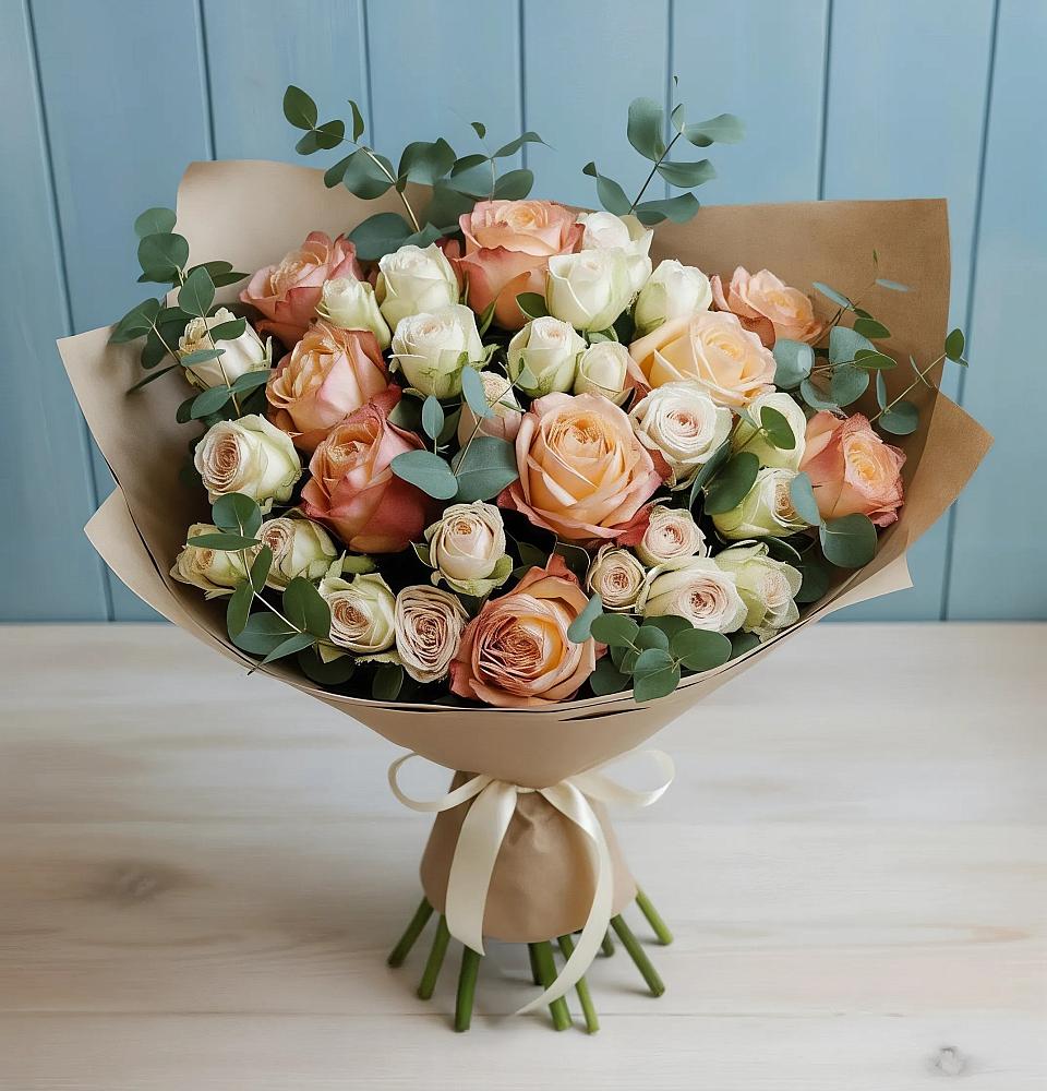 Букет цветов из: Альстромерии и Розы в Нагорске