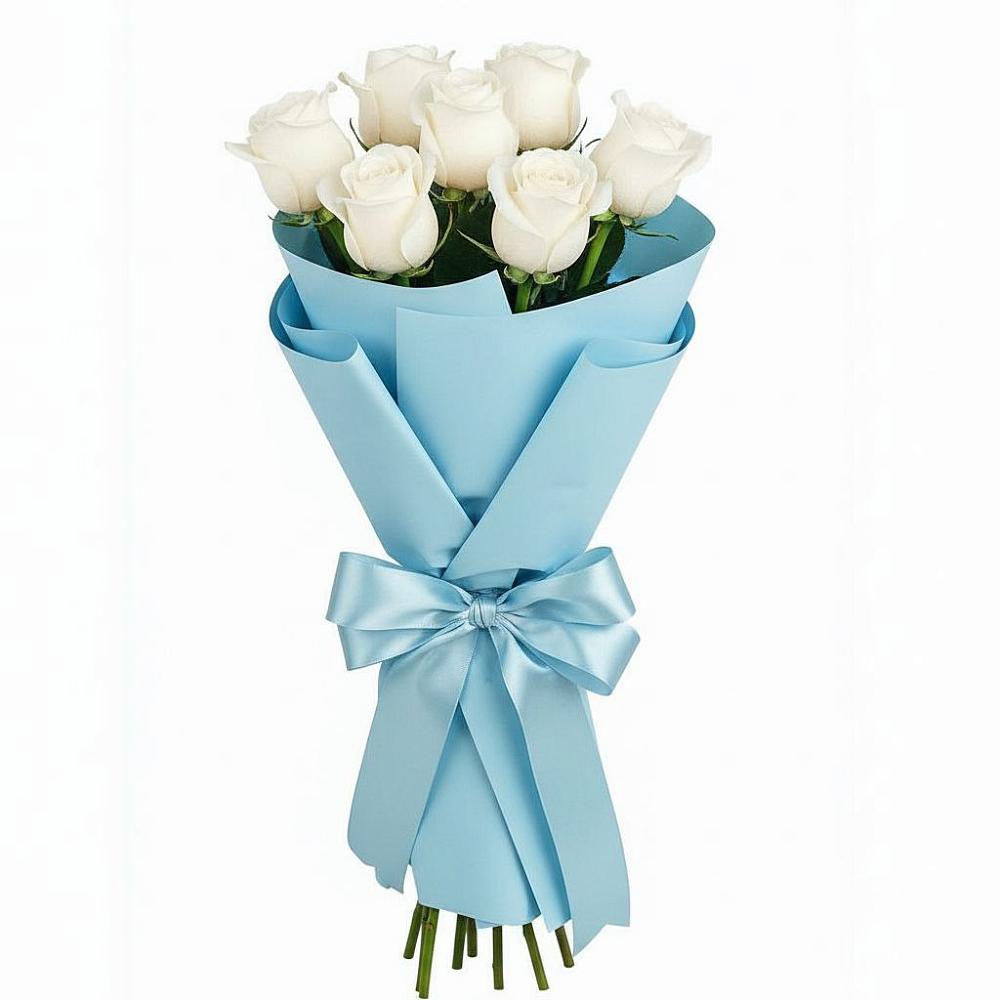 Букет 7 белых роз Проуд в Нагорске