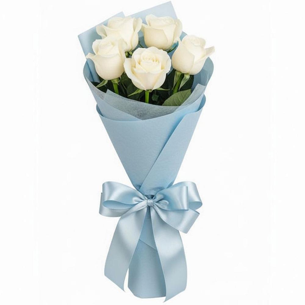 Букет 5 Белых роз Проуд в Нагорске