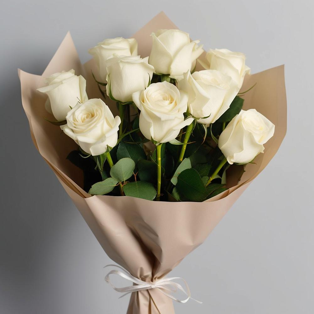 Букет 9 Белых роз Эдлесс Лав в Нагорске