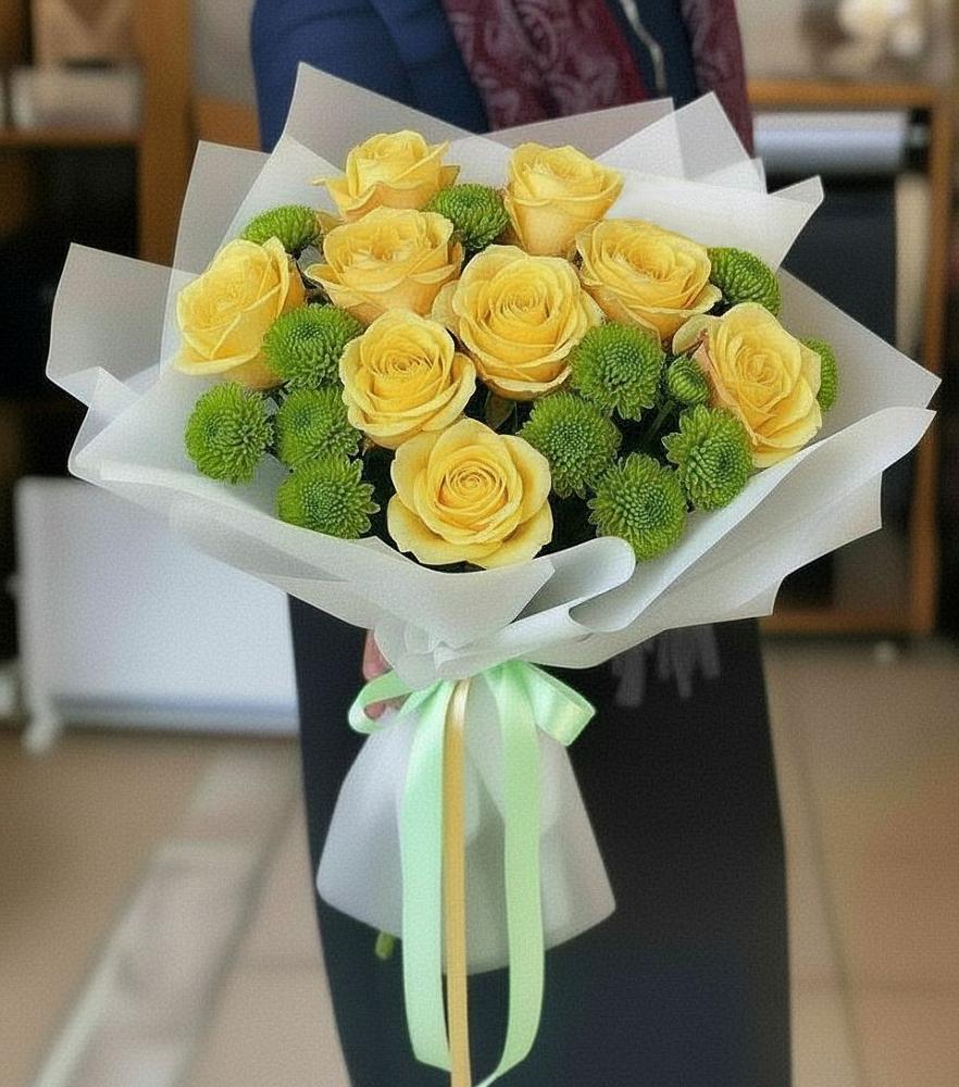 Букет цветов из: Хризантемы и Розы в Нагорске