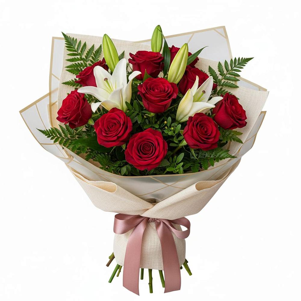 Букет цветов из: Лилии и Розы в Нагорске