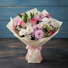 Букет цветов из:  Хризантемы, Альстромерии и Розы в Нагорске