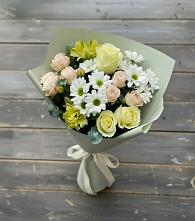 Букет цветов из:  Альстромерии, Розы и Хризантемы в Нагорске