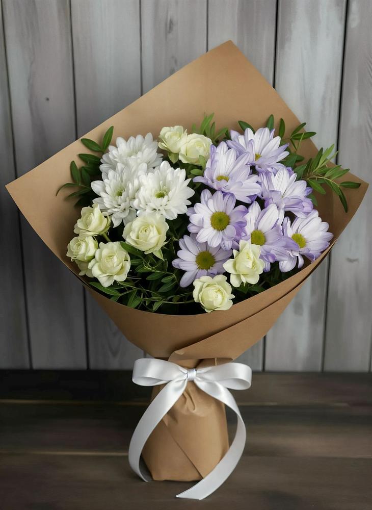 Букет цветов из: Хризантемы и Розы в Нагорске